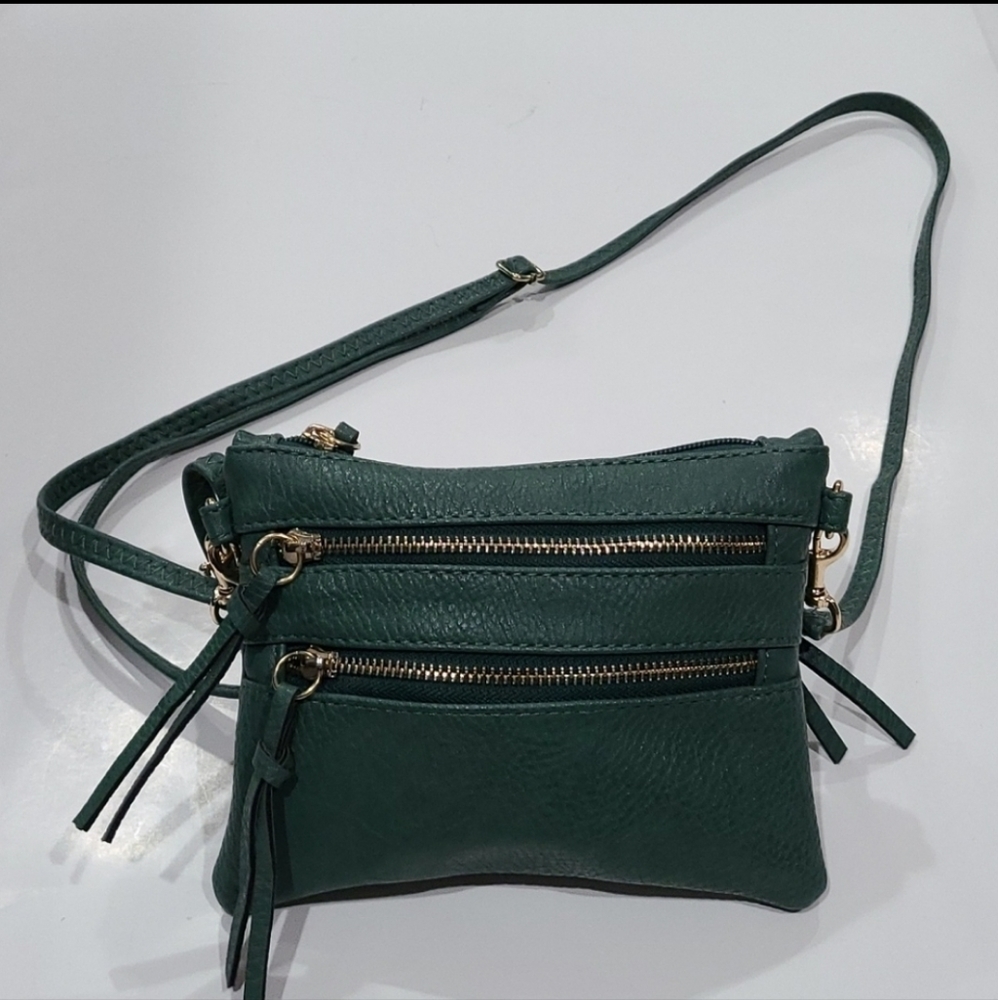 NWOT Crossbody  wristlet handbag purse dark green